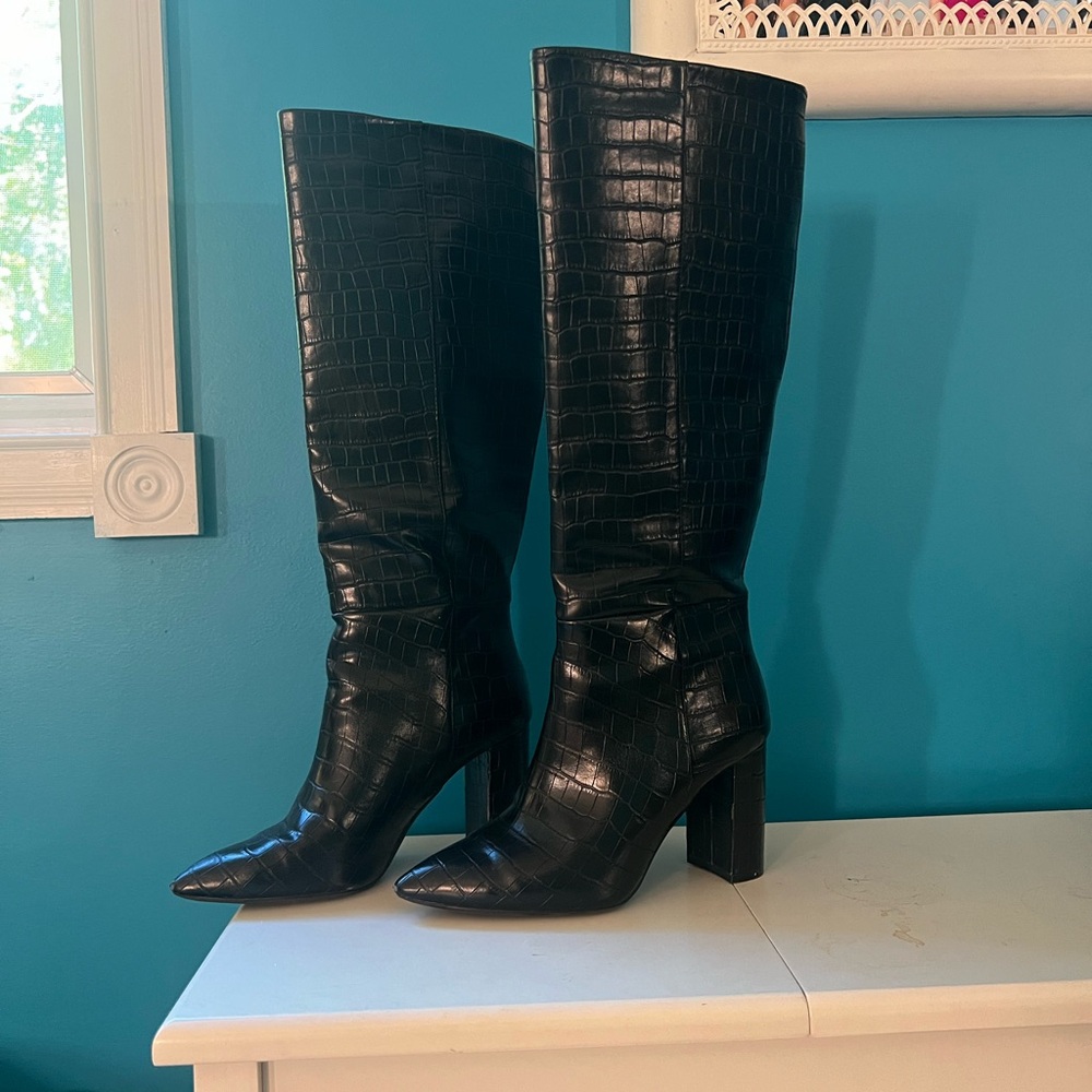 Tall Black Heeled Boots